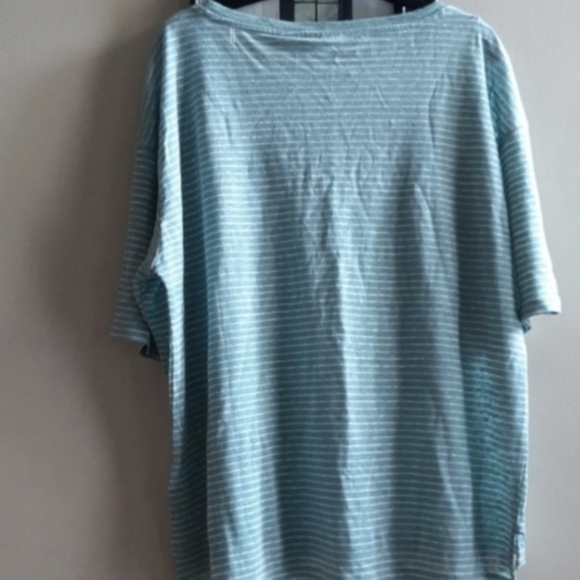 Nicole Miller Light Blue Striped Short Sleeve Top - Picture 6 of 10
